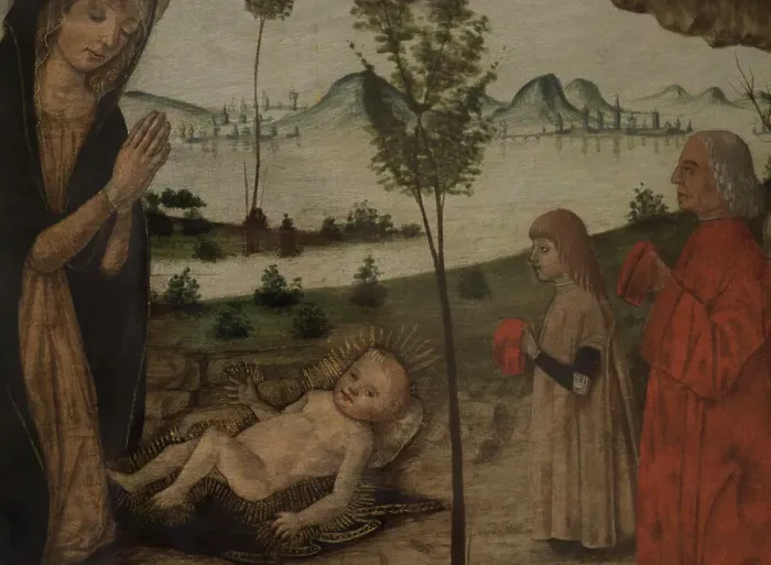 Framed Print : The Nativity with other scenes, by Master Alberto (ca.1450) Framed Print : The Nativity with other scenes, by Master Alberto (ca.1450)