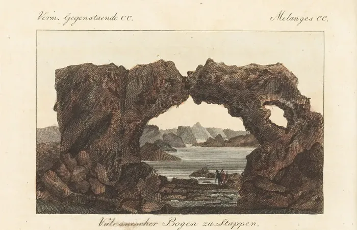 Framed Print : Natural arch on the coast near Stappen, Iceland, 1811 Framed Print : Natural arch on the coast near Stappen, Iceland, 1811