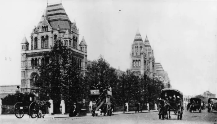 Framed Print : The Natural History Museum from Cromwell Road, c. 1890 Framed Print : The Natural History Museum from Cromwell Road, c. 1890