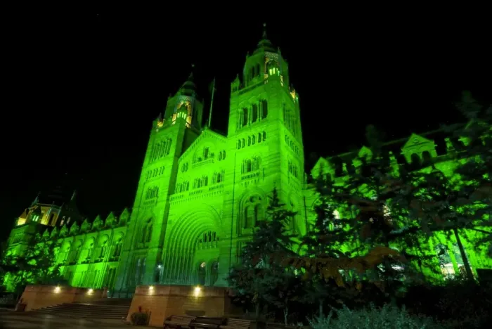 Framed Print : The Natural History Museum illuminated at night, October 201 Framed Print : The Natural History Museum illuminated at night, October 201