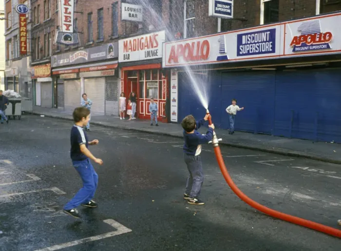 Framed Print : Naughty boys with hose pipe, Dublin - 1 Framed Print : Naughty boys with hose pipe, Dublin - 1