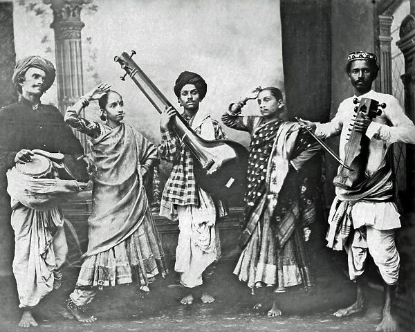 Nautch women and musicians, India