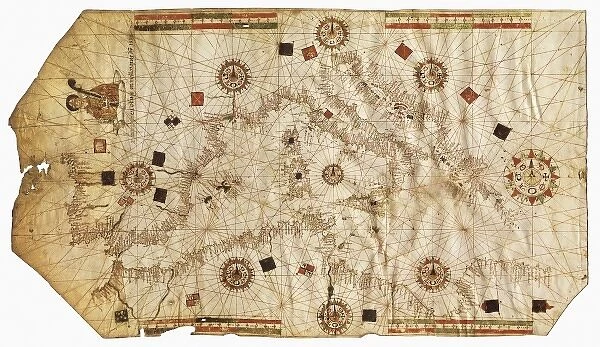 Nautical chart entitled King Hamy. 1502. Parchment