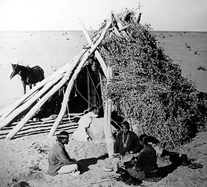 Framed Print : Navajo Indians in their desert home - early 1900s Framed Print : Navajo Indians in their desert home - early 1900s