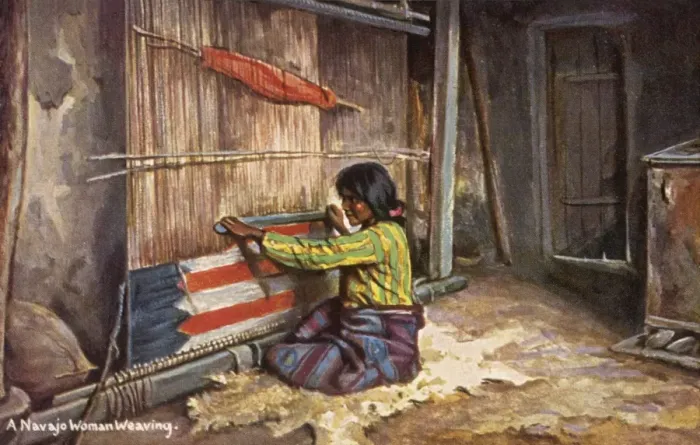 Framed Print : Navajo Woman Weaving Framed Print : Navajo Woman Weaving