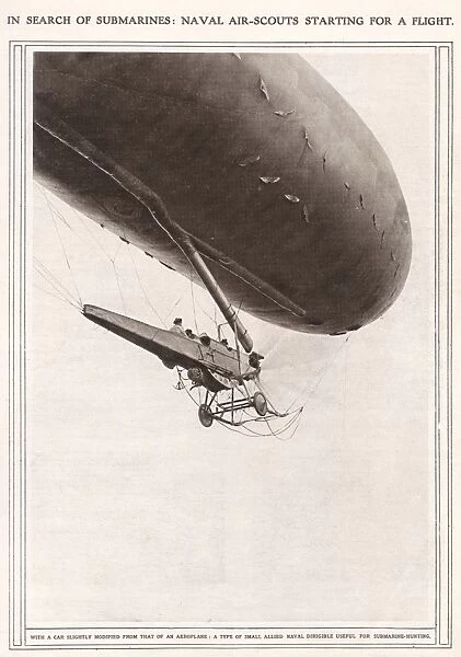 Naval air-scout in a dirigible, First World War