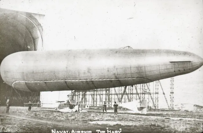 Framed Print : Naval Airship No. 2 entering shed Framed Print : Naval Airship No. 2 entering shed