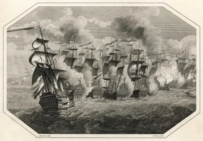 Framed Print : Naval Battle LA Hogue Framed Print : Naval Battle LA Hogue