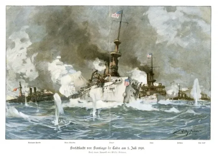 Framed Print : Naval Battle Santiago Framed Print : Naval Battle Santiago