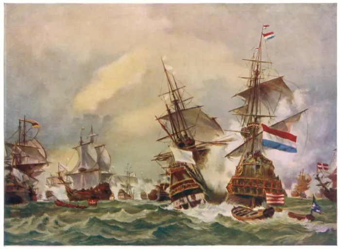 Framed Print : Naval Battle, Texel 1694 Framed Print : Naval Battle, Texel 1694