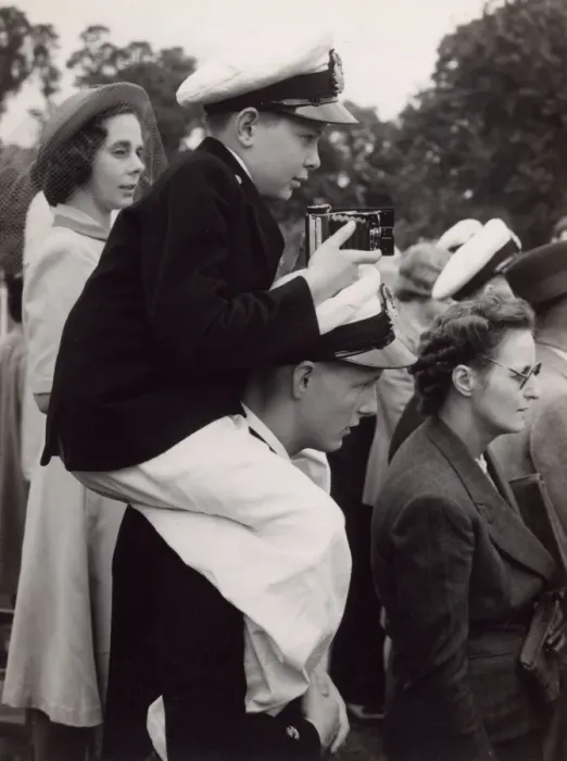 Framed Print : Naval cadet in a group of spectators Framed Print : Naval cadet in a group of spectators