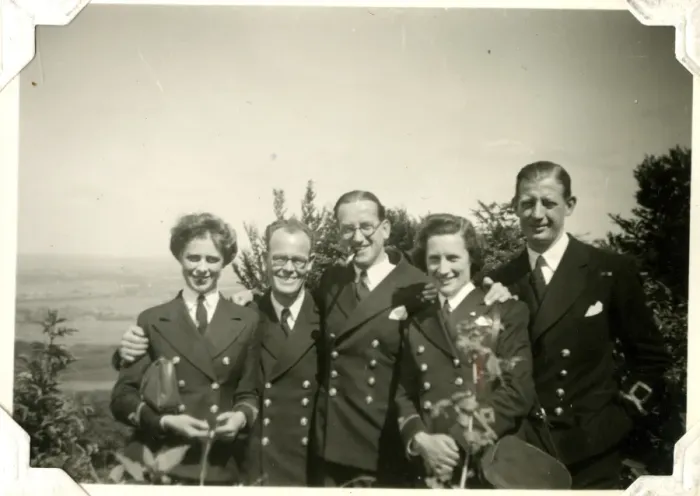 Framed Print : Naval colleagues at Minden Ridge, Germany, WW2 Framed Print : Naval colleagues at Minden Ridge, Germany, WW2