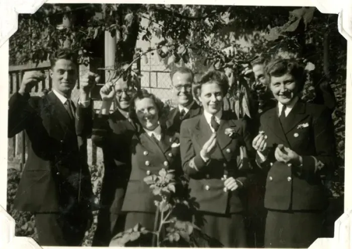 Framed Print : Naval colleagues at Minden Ridge, Germany, WW2 Framed Print : Naval colleagues at Minden Ridge, Germany, WW2