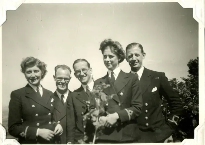 Framed Print : Naval colleagues at Minden Ridge, Germany, WW2 Framed Print : Naval colleagues at Minden Ridge, Germany, WW2