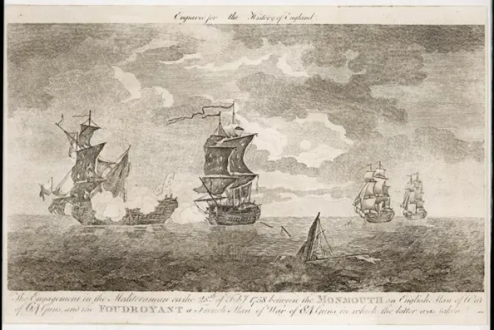 Framed Print : Naval Combat, 1758 Framed Print : Naval Combat, 1758