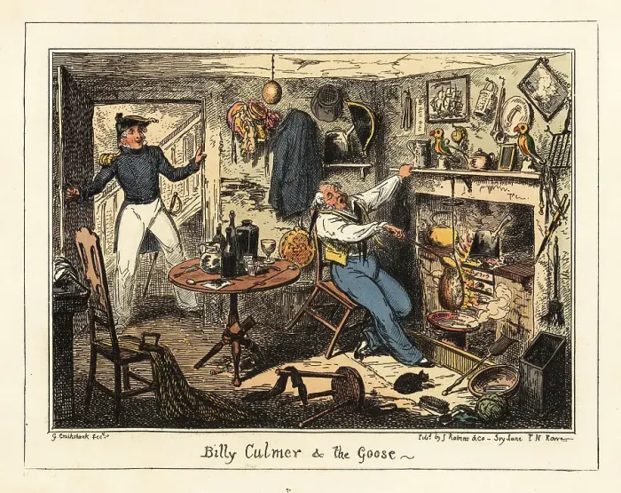 Framed Print : A naval lieutenant summons an old midshipman to duty Framed Print : A naval lieutenant summons an old midshipman to duty