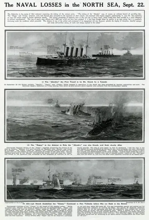 Framed Print : Naval losses in North Sea by G. H. Davis Framed Print : Naval losses in North Sea by G. H. Davis