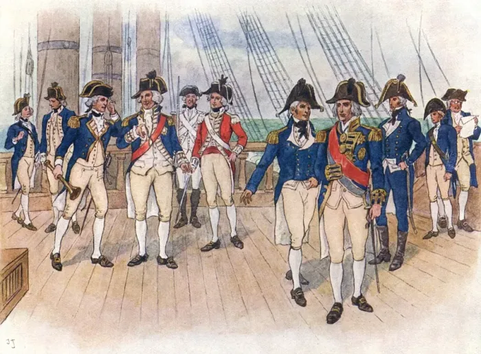 Framed Print : Naval Officers Ca 1800 Framed Print : Naval Officers Ca 1800