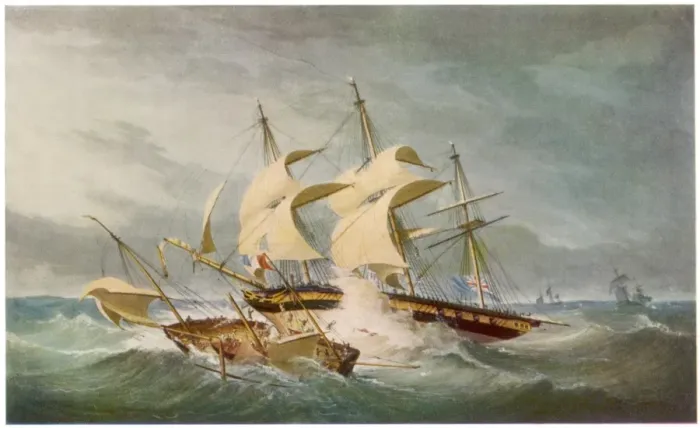 Framed Print : Naval Ramming, 1811 Framed Print : Naval Ramming, 1811