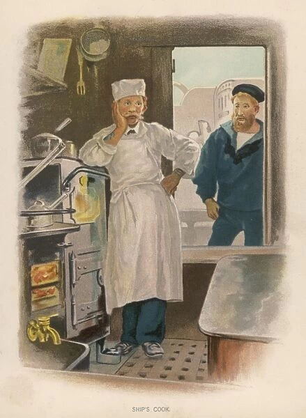 Naval Ships Cook. The ship's cook in his galley