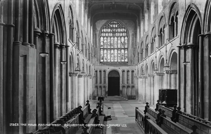 Framed Print : The Nave Facing West, Rochester Cathedral Framed Print : The Nave Facing West, Rochester Cathedral