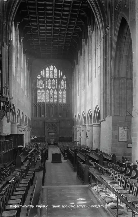 Framed Print : Nave of Malvern Priory Looking West Framed Print : Nave of Malvern Priory Looking West