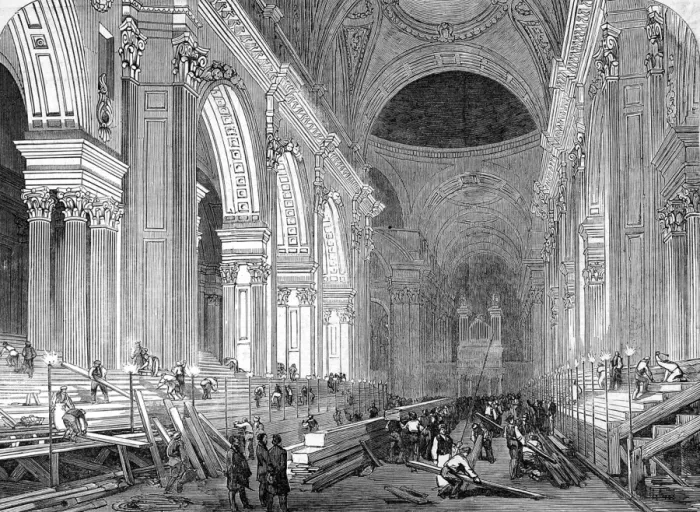 Framed Print : The Nave of St. Pauls Cathedral, London, 1852 Framed Print : The Nave of St. Pauls Cathedral, London, 1852