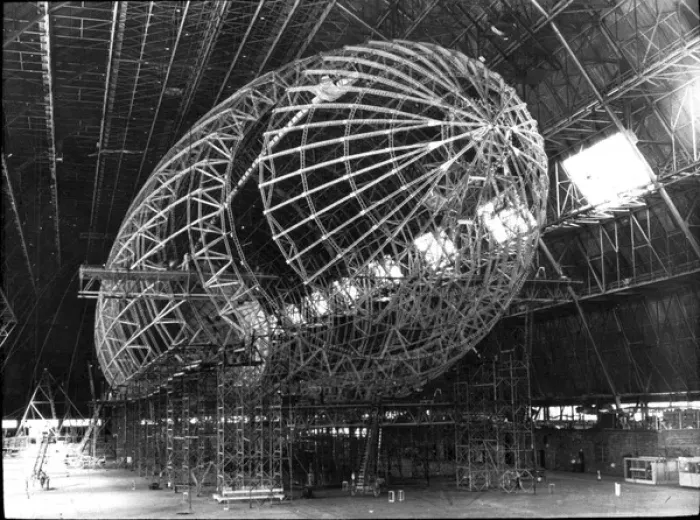 Framed Print : The US Navy airship ZRS-5 Macon during construction Framed Print : The US Navy airship ZRS-5 Macon during construction