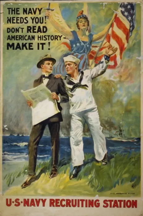 Framed Print : The Navy needs you! Don t read American history - make it Framed Print : The Navy needs you! Don t read American history - make it
