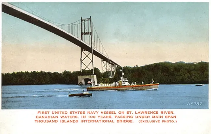 Framed Print : US Navy vessel, St Lawrence River, Canada Framed Print : US Navy vessel, St Lawrence River, Canada