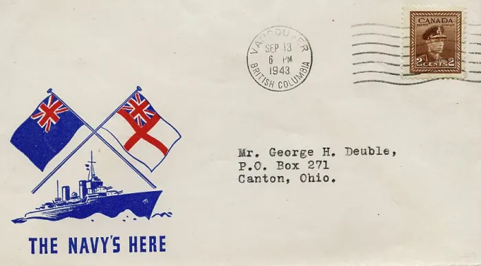 Framed Print : The Navy's Here, WW2 Canadian postal cover envelope Framed Print : The Navy's Here, WW2 Canadian postal cover envelope