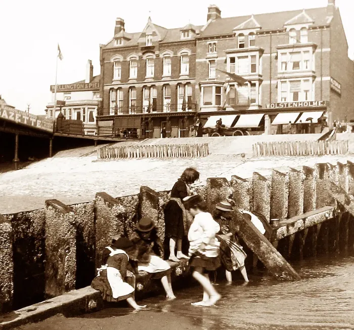 Framed Print : Near Blackpool South Pier in 1890 Framed Print : Near Blackpool South Pier in 1890
