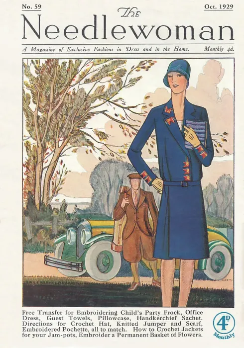 Framed Print : The Needlewoman cover October 1929 Framed Print : The Needlewoman cover October 1929