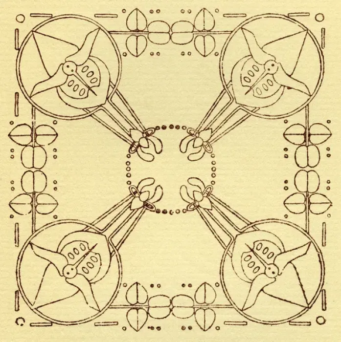 Framed Print : Needlework pattern in outline Framed Print : Needlework pattern in outline