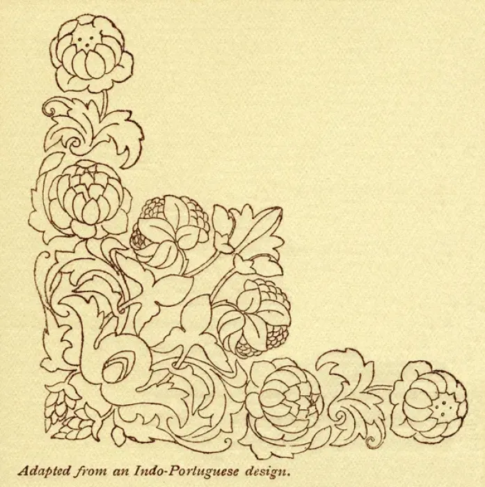 Framed Print : Needlework pattern in outline Framed Print : Needlework pattern in outline