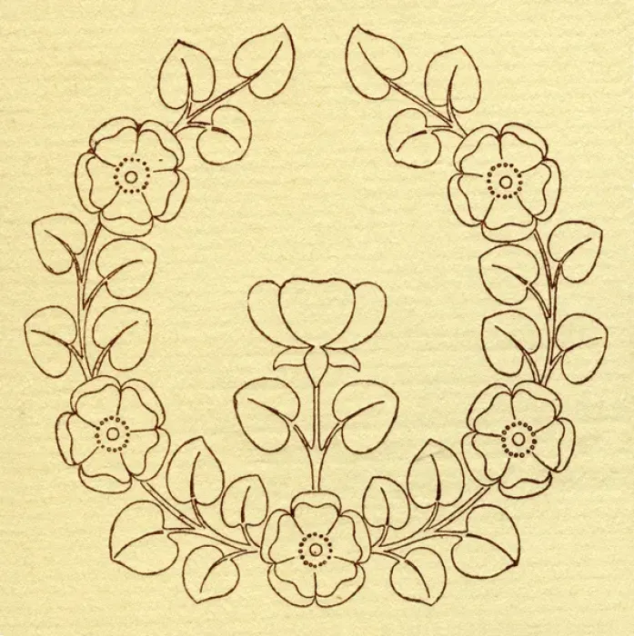 Framed Print : Needlework pattern in outline Framed Print : Needlework pattern in outline