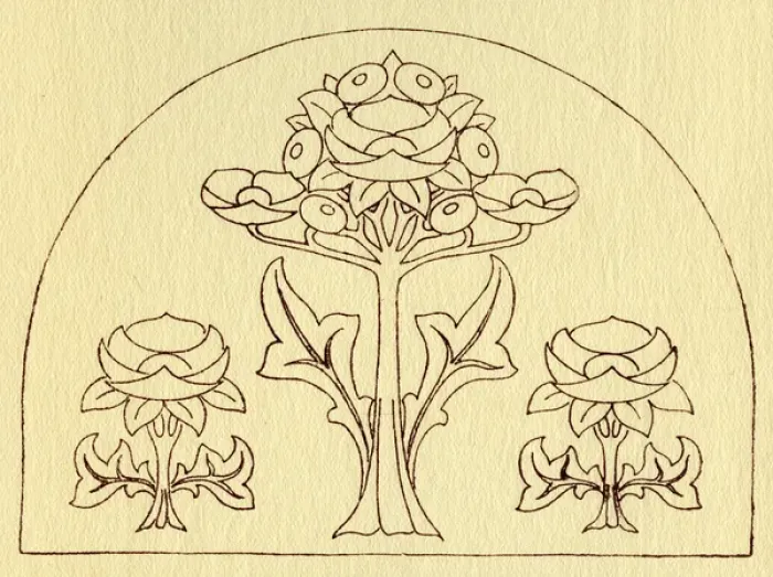 Framed Print : Needlework pattern in outline Framed Print : Needlework pattern in outline