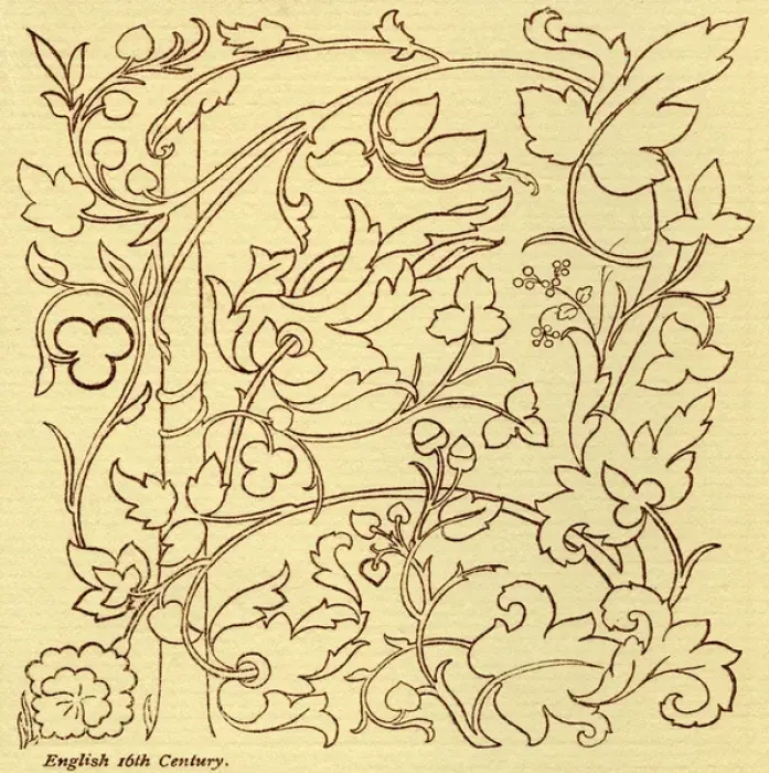 Framed Print : Needlework pattern in outline Framed Print : Needlework pattern in outline