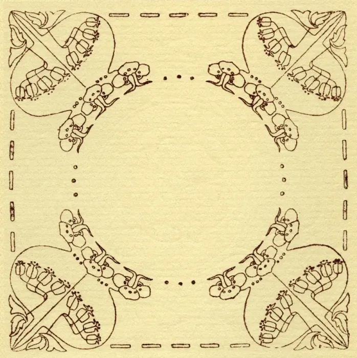 Framed Print : Needlework pattern in outline Framed Print : Needlework pattern in outline