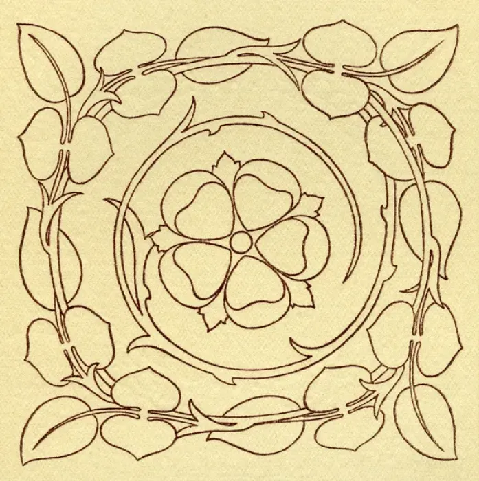 Framed Print : Needlework pattern in outline Framed Print : Needlework pattern in outline