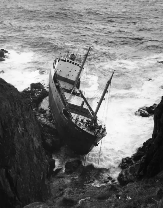 Framed Print : Nefeli wrecked at Dollar Cove, Lands End Framed Print : Nefeli wrecked at Dollar Cove, Lands End