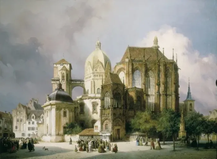 Framed Print : NEHER, Michael (1798-1876). Square of the Cathedral Framed Print : NEHER, Michael (1798-1876). Square of the Cathedral