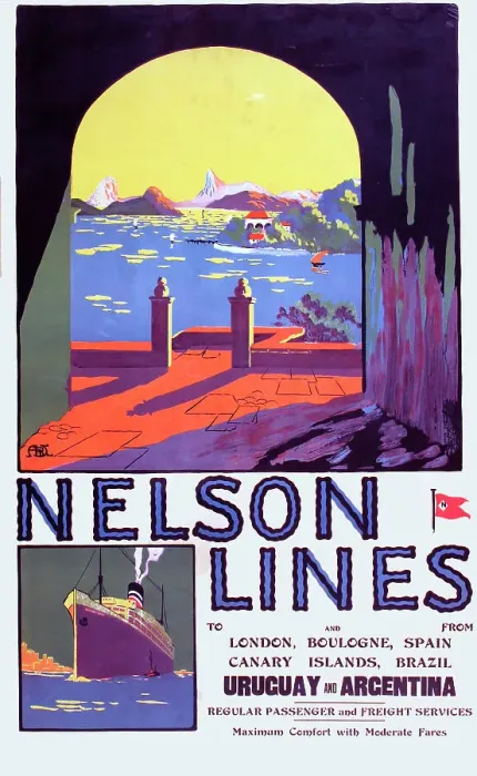 Framed Print : Nelson Lines To Uruguay and Argentina Framed Print : Nelson Lines To Uruguay and Argentina