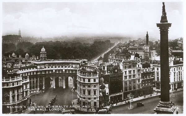 Nelsons Column, Admiralty Arch and The Mall, London