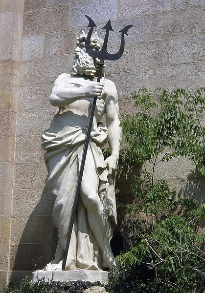 Neptune. XIX century sculpture. Citadel Park. Barcelona. Catalonia. Spain