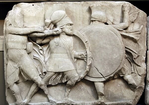 Nereid Monument. Classical period Lycia. Turkey. Warriors. G