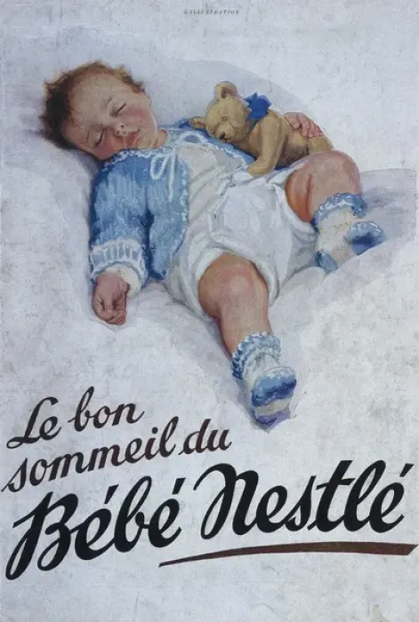 Framed Print : Nestle adversiting poster of childrens food (1931) Framed Print : Nestle adversiting poster of childrens food (1931)