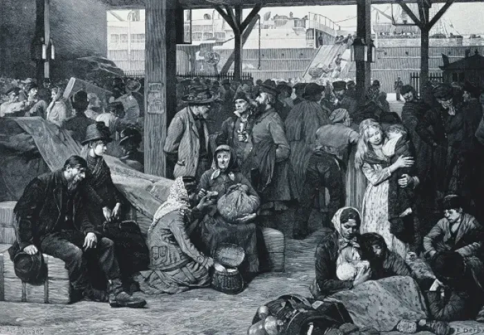 Framed Print : NETHERLANDS. The Hague. Departure of emigrants Framed Print : NETHERLANDS. The Hague. Departure of emigrants