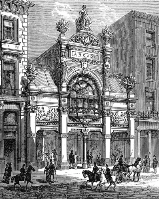 Framed Print : New Arcade, Old Bond Street, London, 1880 Framed Print : New Arcade, Old Bond Street, London, 1880