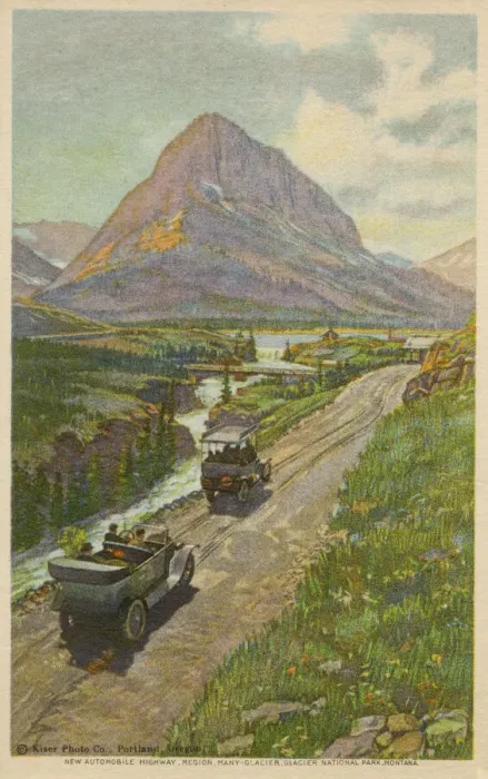 Framed Print : New Automobile Highway - Many-Galcier Region, Montana Framed Print : New Automobile Highway - Many-Galcier Region, Montana